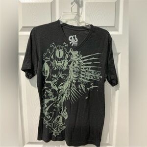 Black Short Sleeve Tees with Artistic Designs green source organic cotton
